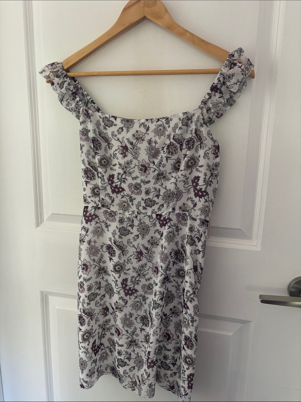 Wilfred Midi Dress in White and Purple
